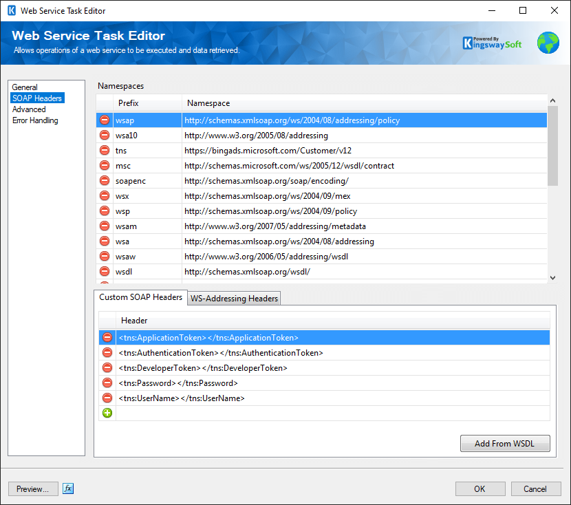 SSIS Web Service Task - SOAP Headers